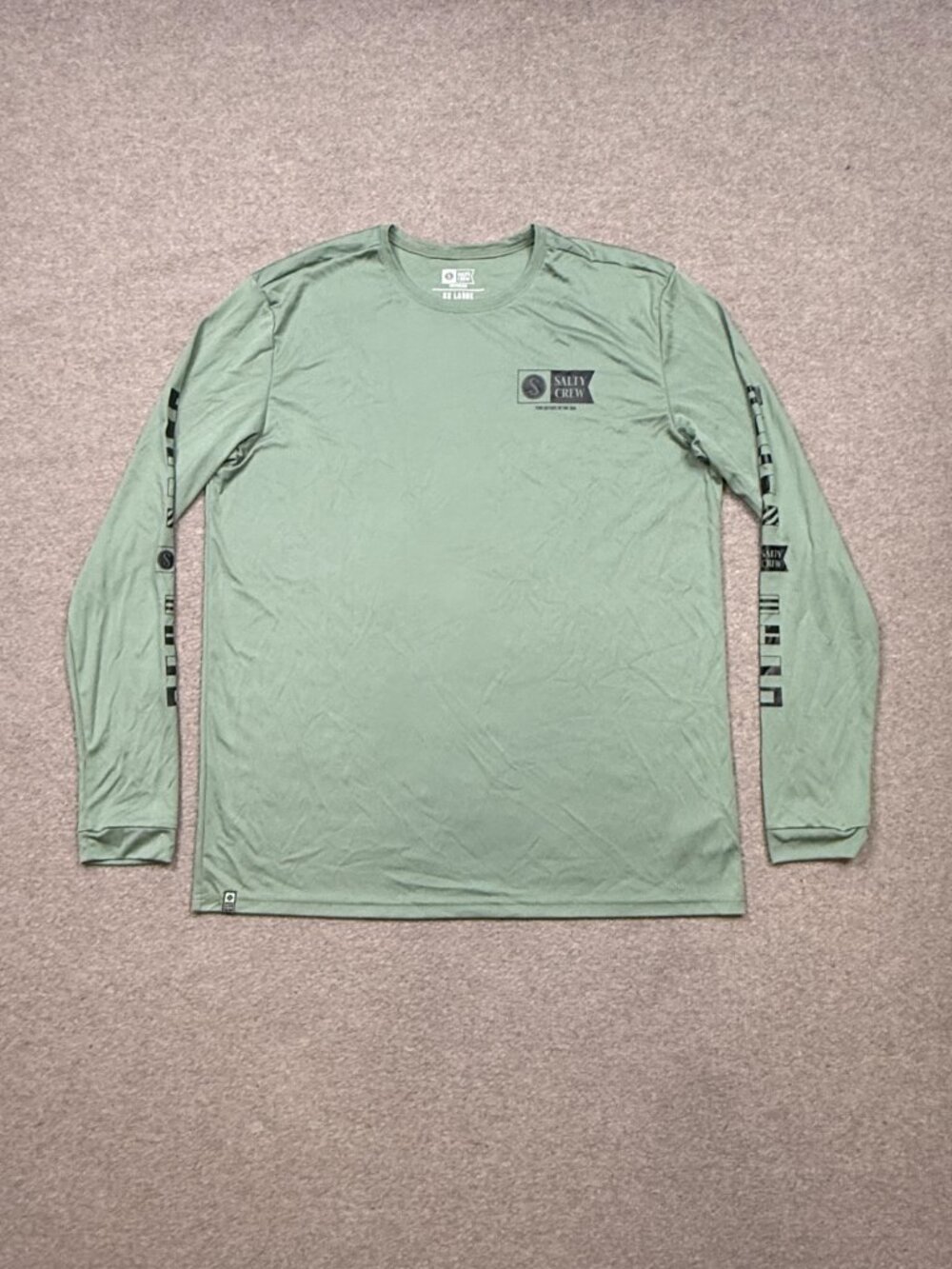 Salty Crew T Shirt Men's Size 2XL Green Long Sleeve Performance